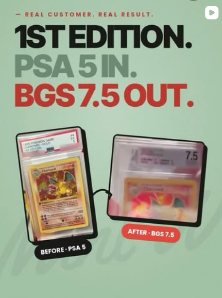 Turned a PSA 1st Edition Charizard to a BGS 7.5